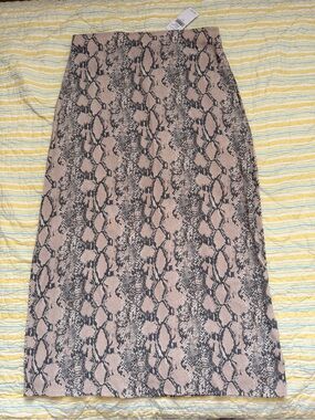 NWT Adorable American Eagle Taupe & Grey Midi Skirt Sz. S